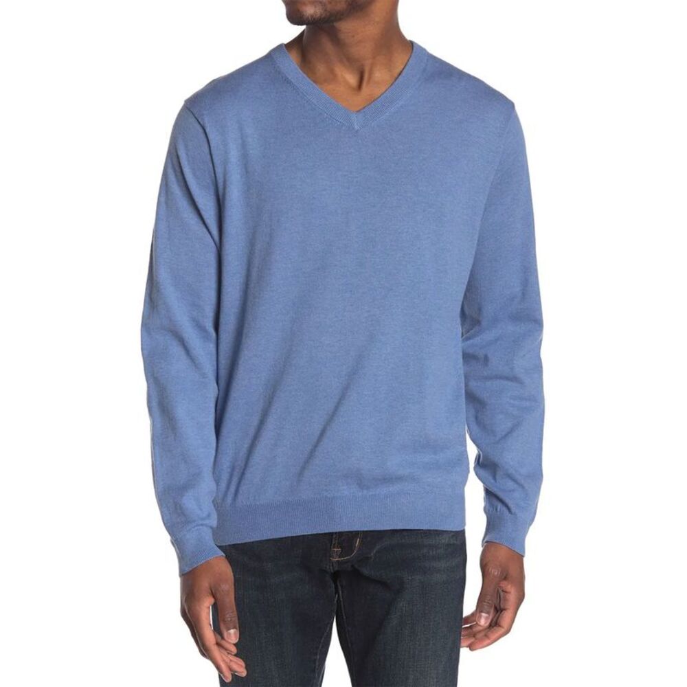 Oxford Mens Candler Performance V-Neck Sweater XL Colony Blue Heather - NWT $99